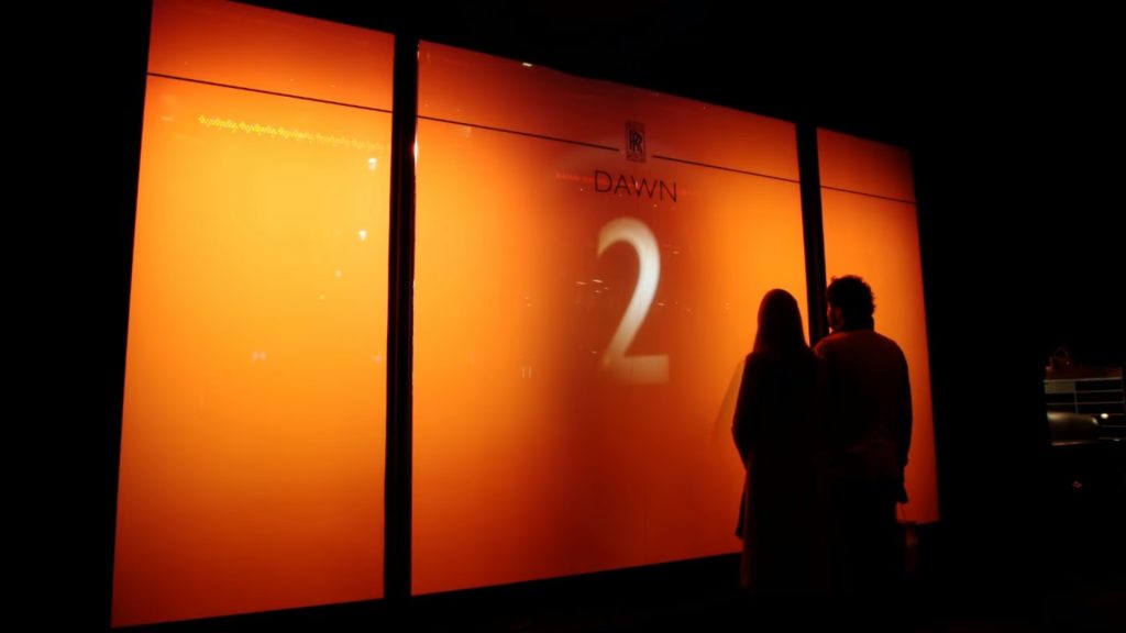 Switchable Projection countdown in Harrods window display