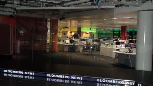 Clear Switchable Smart Glass Bloomberg News TV studio