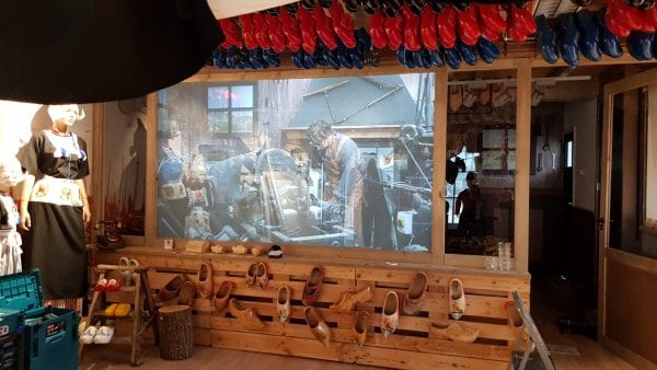 Switchable technology in The Wooden Shoe Factory in Volendam, Netherlands being used for projection and privacy