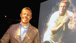 England legend Jonny Wilkinson next to his Hall of Fame screen 