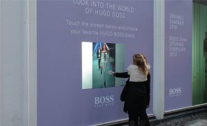 interactive projection foil window displays