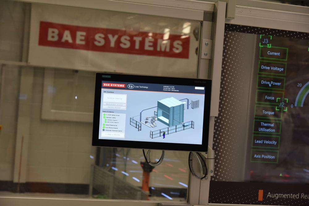 Transparent OLED side-display at BAE System’s Factory