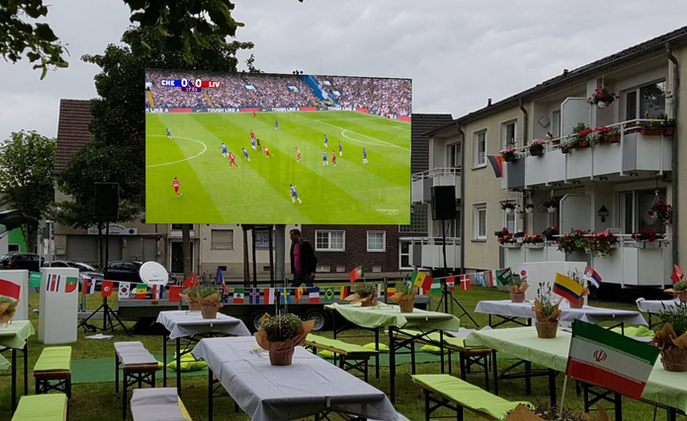 Outdoor LED Screen used for a sports bar