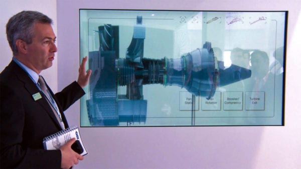 Transparent touch screens enable powerful commercial presentations