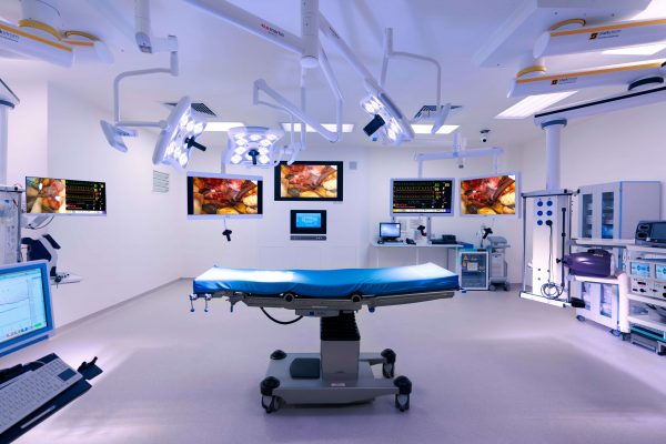 touch foil touch with screen in nhs operating theatre