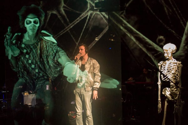 Clearview Rear Projection Technology used to achieve a Pepper's Ghost Style Holographic Effect on stage for pulp.noir