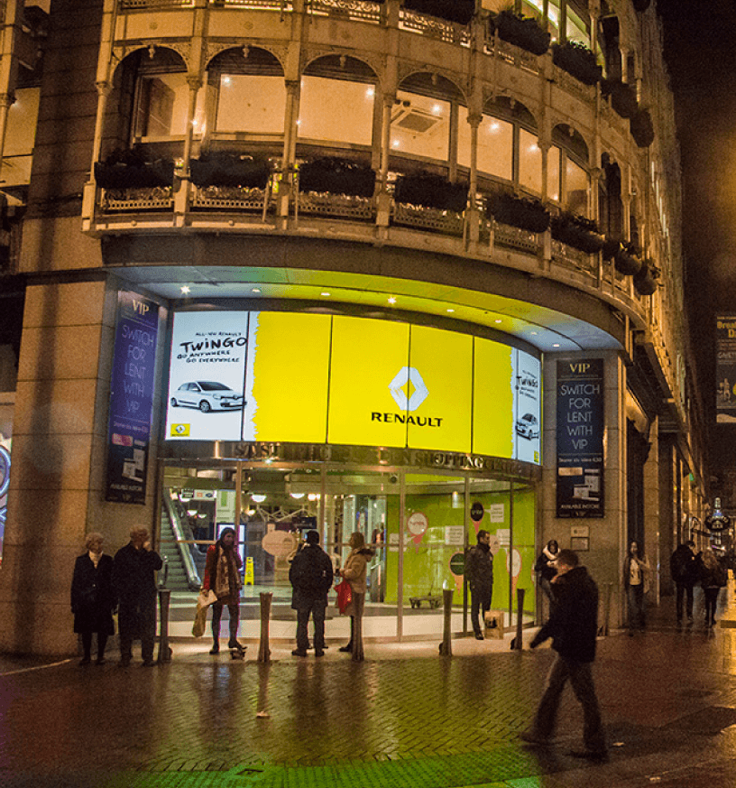 custom curved projection screen in grafton street