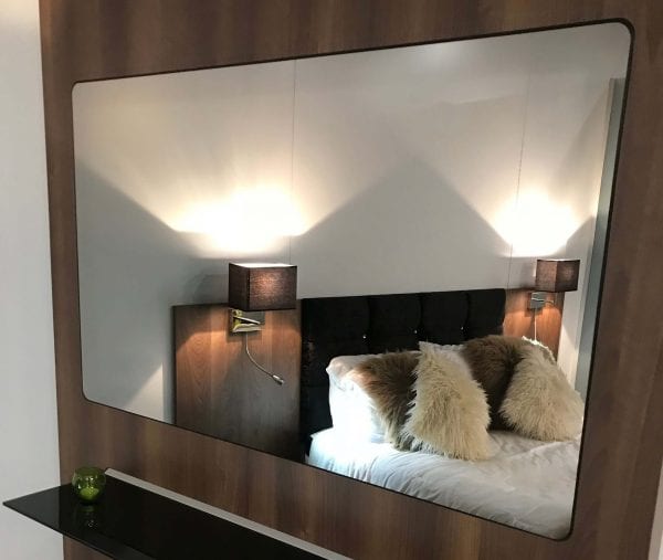 Designer Interactive Mirror Wall Panel in hotel room